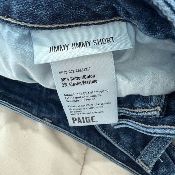 Paige Jimmy Jimmy Jean shorts size 31 mid wash denim cuffed - Picture 6 of 11